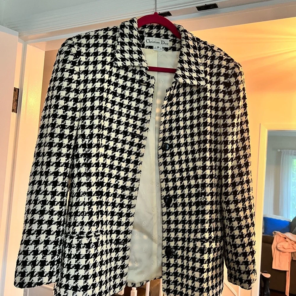 Christian Dior houndstooth blazer